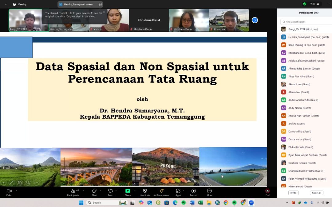 Program Studi Sarjana Terapan Perencanaan Tata Ruang dan Pertanahan UNDIP Gelar Kuliah Dosen Tamu Bertema “Data Spasial dan Non Spasial untuk Perencanaan Tata Ruang”